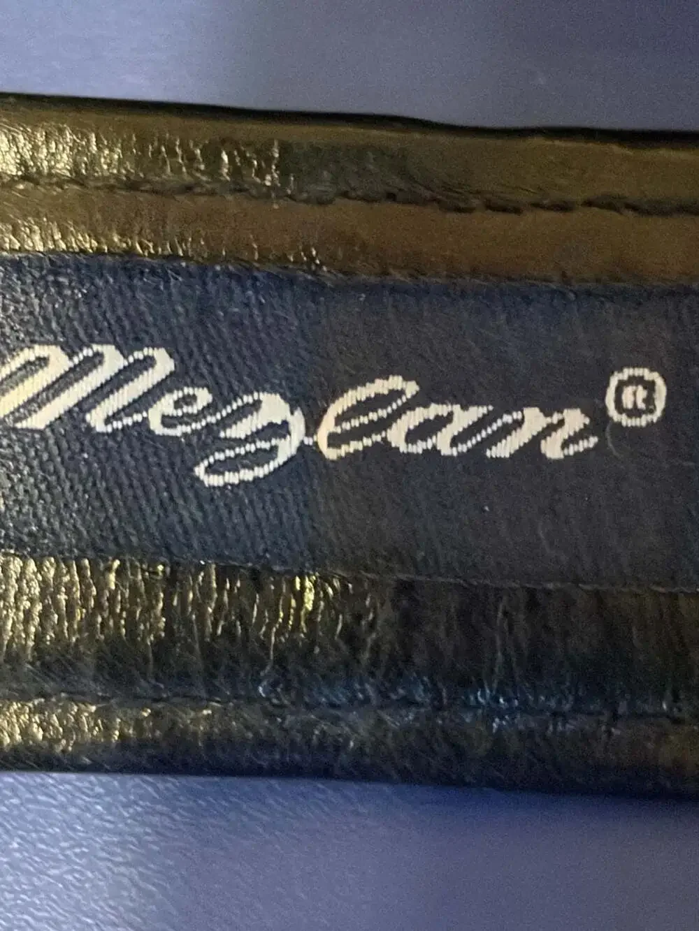 Mezlan Men's Textured Ribbed Dress Belt Size 38 Black Leather Spain Italy 6113 M